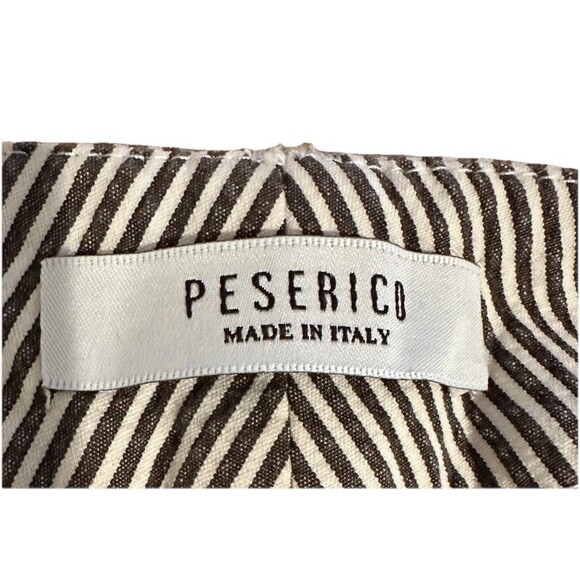 Peserico seersucker pin striped ankle  pants Italian size 48/ US Sm-Medium - Picture 6 of 13